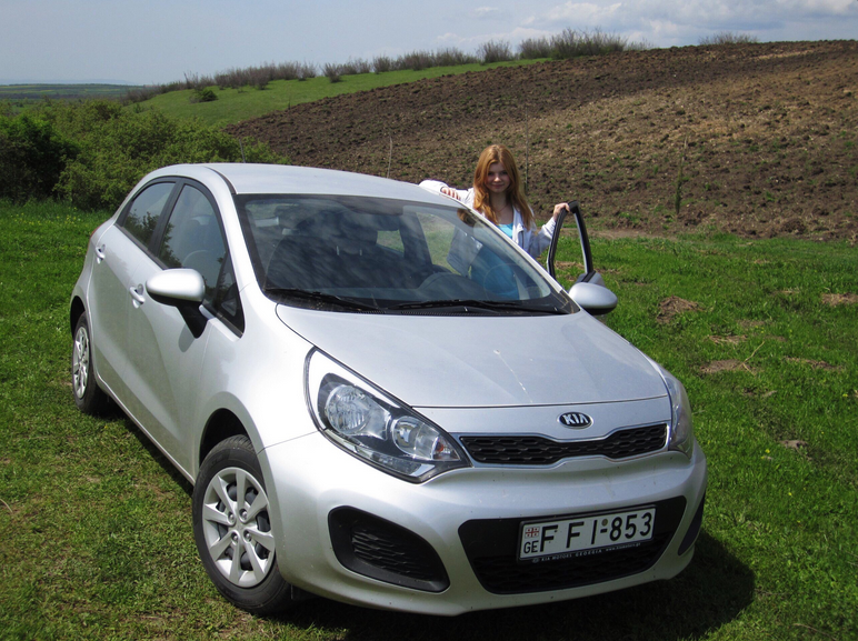 With a rented car